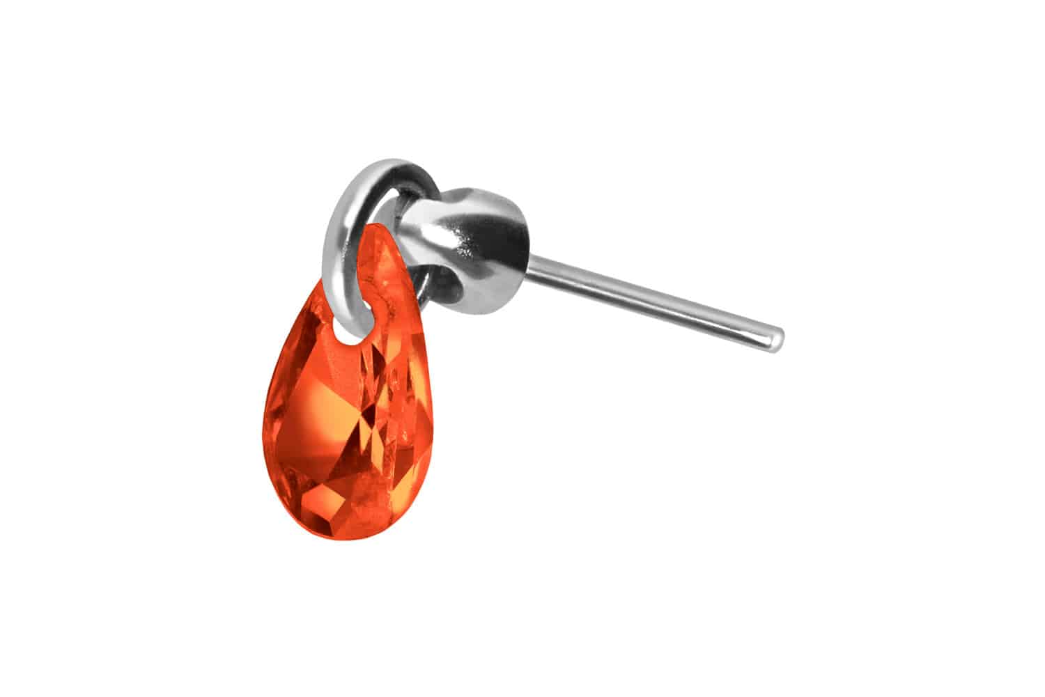 Titan Aufsatz mit Push Pin KRISTALLTROPFEN von Piercingline